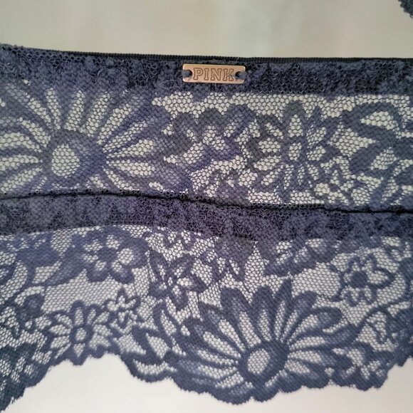 PINK Victoria's Secret Wildflower Lace Bralette Halter Neck Design Push Up -M - Picture 10 of 11